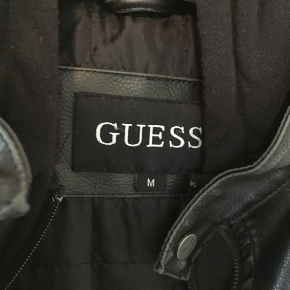 Guess Faux Hooded Leather Jacket - Picture 7 of 8